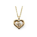 Christian Dior Necklace Pendant Vintage Heart Motif Logo