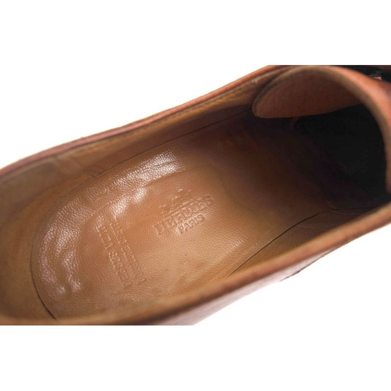 Hermes Shoes Business Men Leather Brown U-Tip — view 8