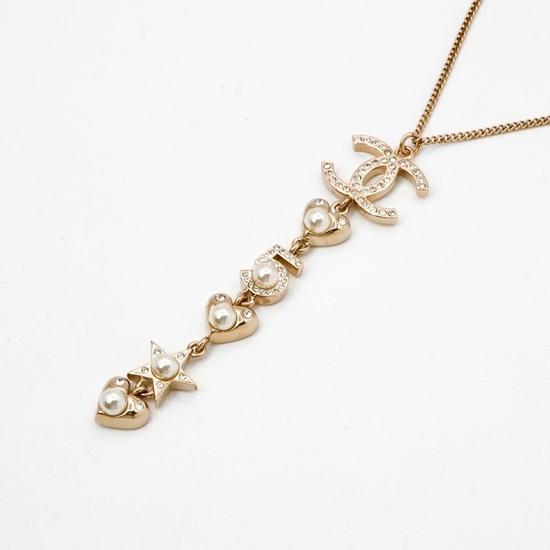 Chanel Choker Gold Coco Mark Pearl Rhinestone Heart Star — view 4