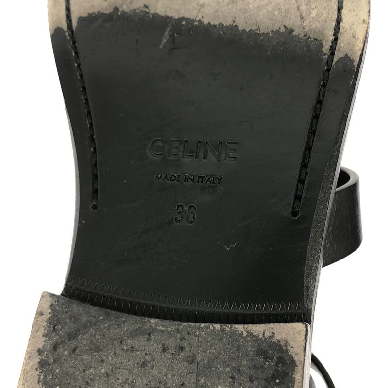 Celine Ankle Strap Flat Sandals 36 Black — view 6