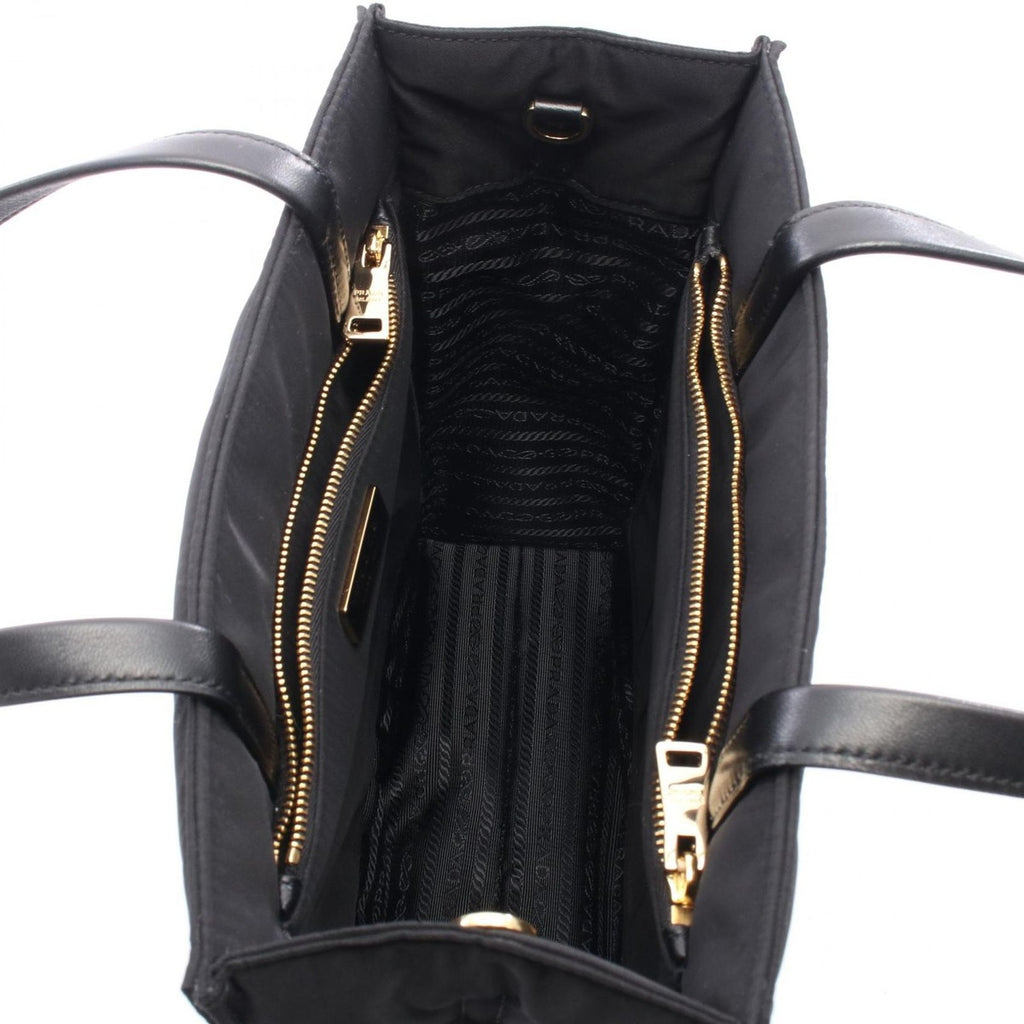 Prada Tote Shopping Black Nylon Leather — view 3