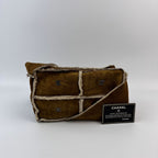 Chanel CC Logo Quilted Shoulder Bag Brown Mouton Suede Vintage — view 2