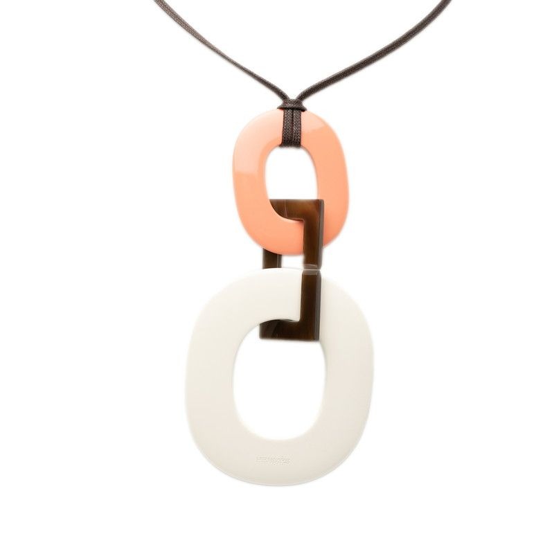 Hermes Kara White Multicolor Buffalo Horn Fabric