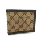 Gucci GG Canvas and Leather Bifold Wallet Billfold Coin Purse