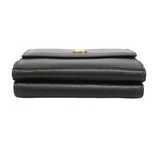 Chanel Trifold Wallet Coco Button Leather Black Champagne Gold — view 2