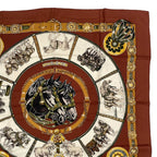 Hermes Scarf Silk Carre 90 Chevaux de Trait Brown — view 3