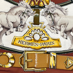 Hermes Scarf Silk Carre 90 Chevaux de Trait Brown — view 7