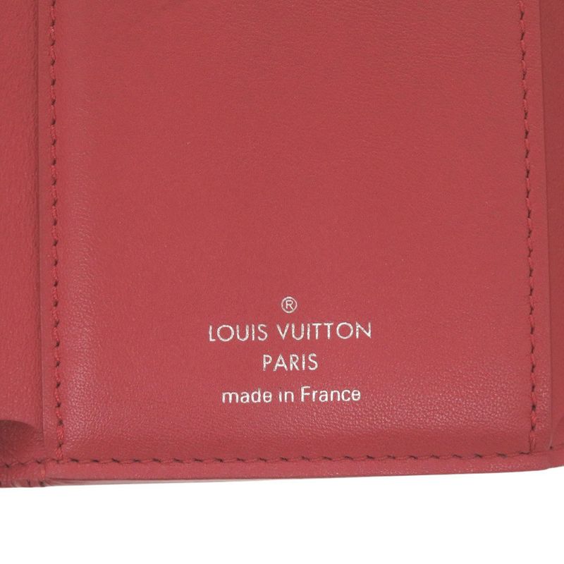 Louis Vuitton Portefeuille Capucino Compact Leather Red Trifold Wallet — view 6