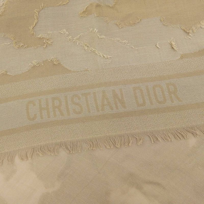 Christian Dior Item 2020 100% Cotton Logo Embroidery Shawl Long Scarf — view 5