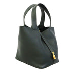 Hermes Handbag Picotin Lock MM Taurillon Clemence Vert Mangrove Gold — view 2