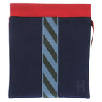 Hermes Gimetto Jumping High Case Clutch Bag Canvas Cotton Navy Blue 1032