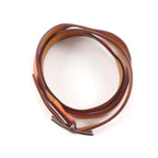 Hermes Behapi Double Tour Gold Orange Silver 3 Rows Leather Bracelet — view 4