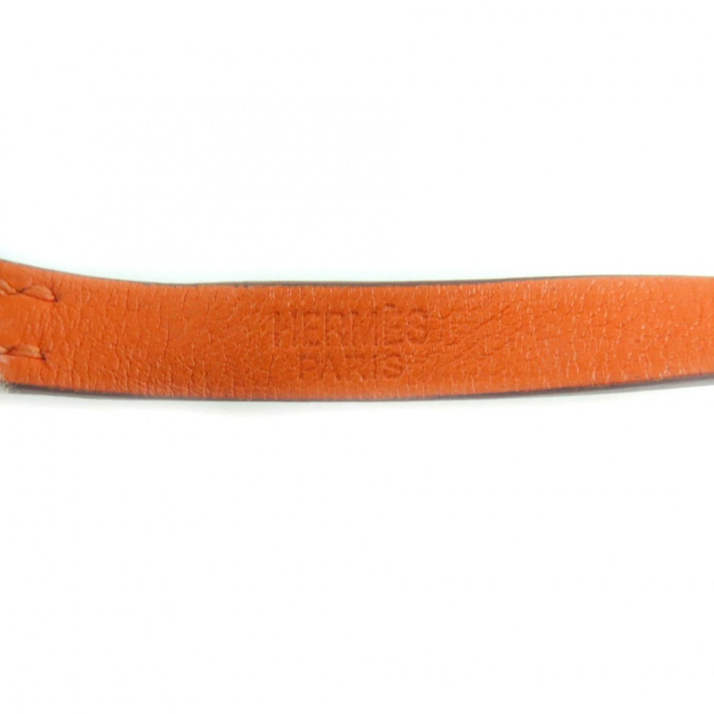 Hermes Behapi Double Tour Gold Orange Silver 3 Rows Leather Bracelet — view 8