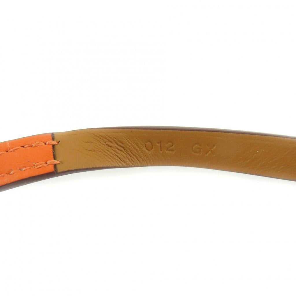 Hermes Behapi Double Tour Gold Orange Silver 3 Rows Leather Bracelet — view 9