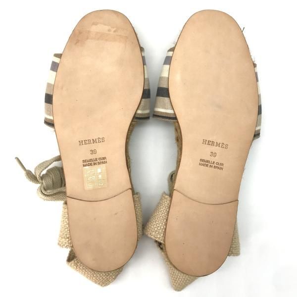Hermes Espadrille Sandals 39 Blue — view 5