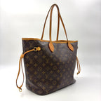 Louis Vuitton Neverfull MM Monogram Leather Brown Tote Gold — view 2