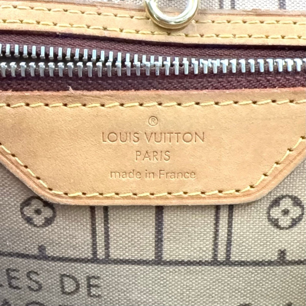 Louis Vuitton Neverfull MM Monogram Leather Brown Tote Gold — view 4