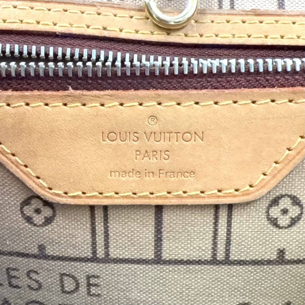 Louis Vuitton Neverfull MM Monogram Leather Brown Tote Gold — view 4