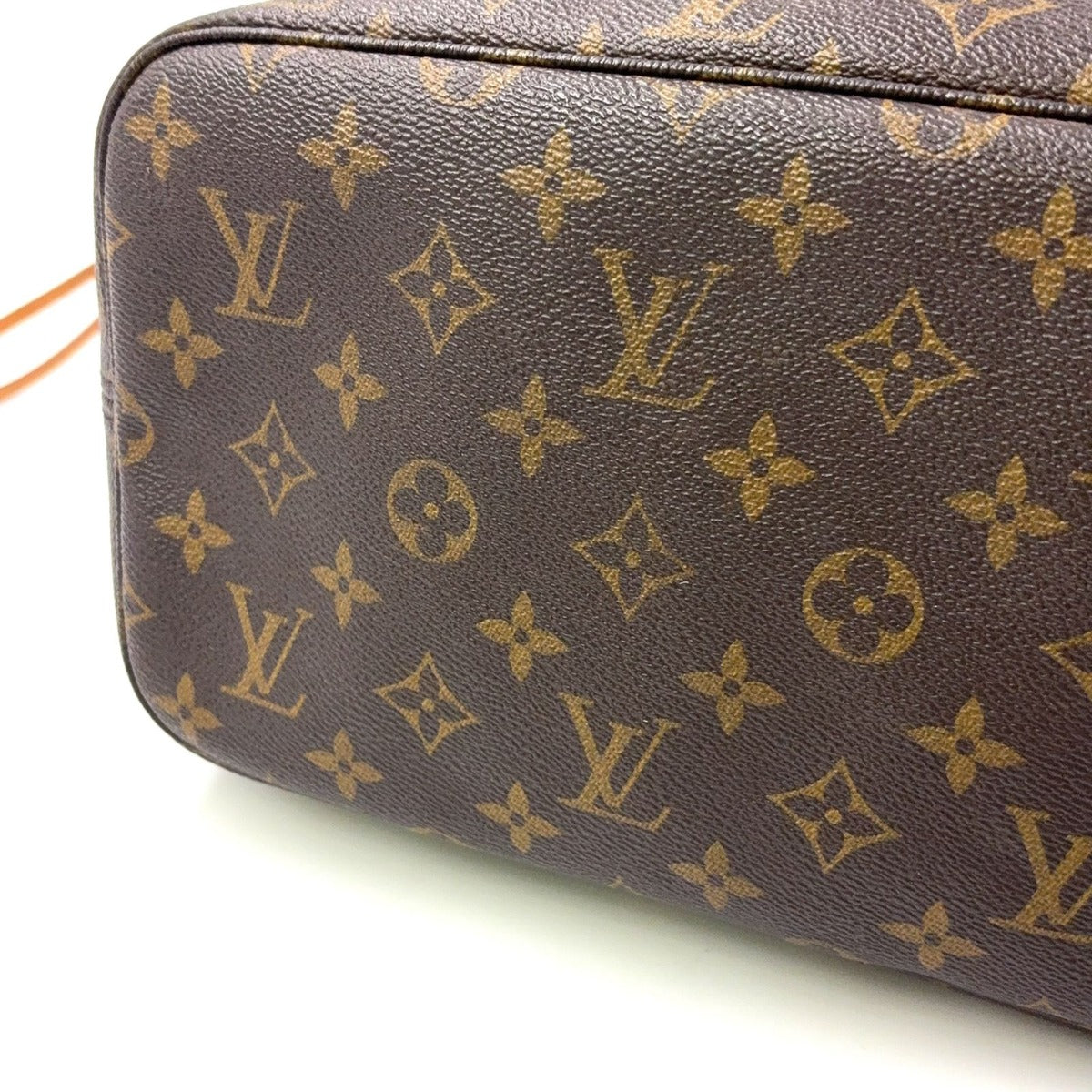 Louis Vuitton Neverfull MM Monogram Leather Brown Tote Gold — view 8