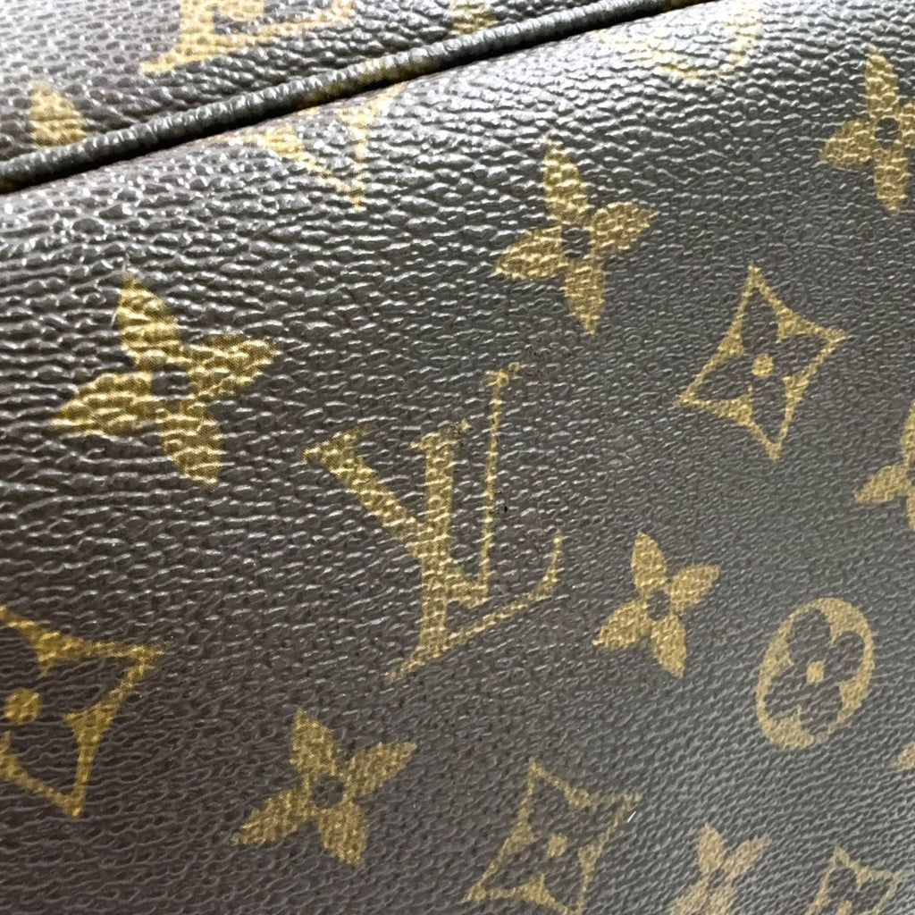 Louis Vuitton Neverfull MM Monogram Leather Brown Tote Gold — view 9