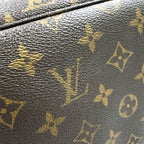 Louis Vuitton Neverfull MM Monogram Leather Brown Tote Gold — view 9