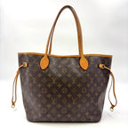 Louis Vuitton Neverfull MM Monogram Leather Brown Tote Gold