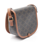 Celine Shoulder Bag Folco Triomphe Tan Canvas Leather — view 2