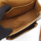 Celine Shoulder Bag Folco Triomphe Tan Canvas Leather — view 7