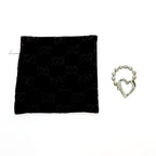 Gucci Silver Heart Ball Chain Ring 925 Engraved