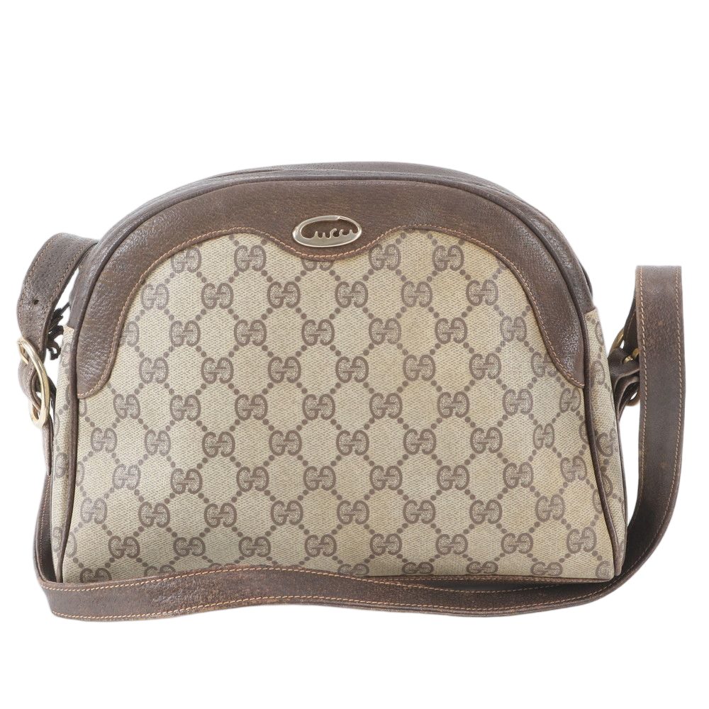 Gucci GG Supreme Leather Shoulder Bag Crossbody Brown