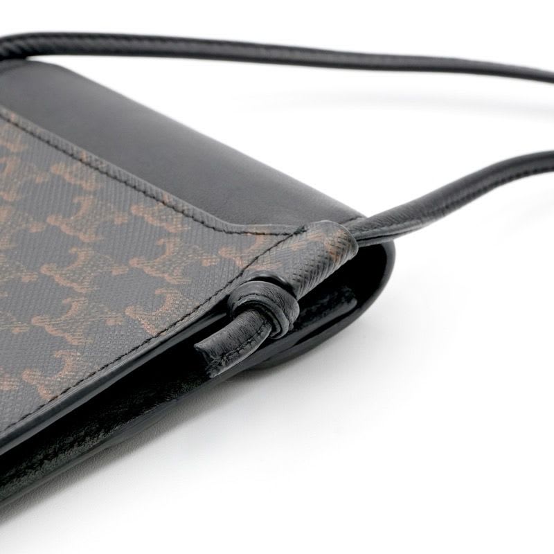 Celine Mobile Smartphone Accessories Leather Canvas Black Triomphe Logo Phone — view 8