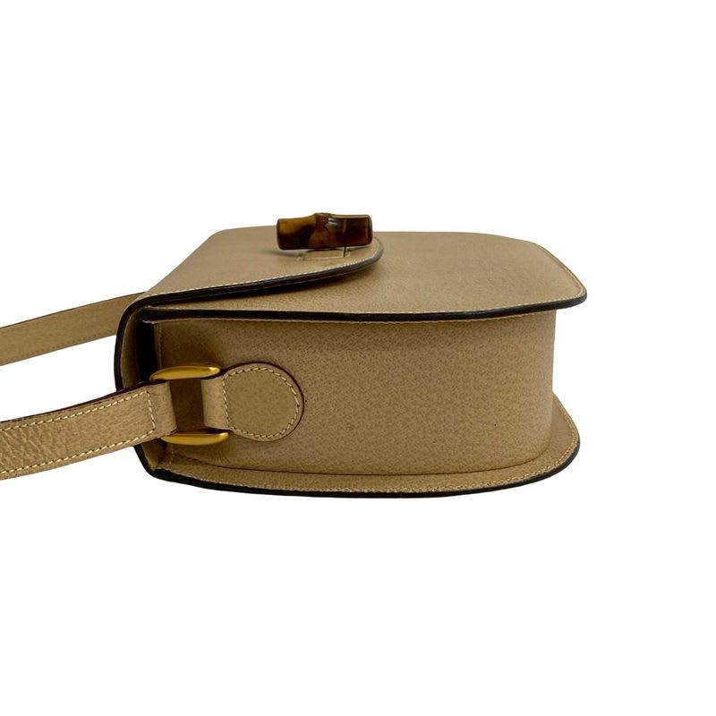 Gucci Vintage Bamboo Turnlock Leather Shoulder Bag — view 6