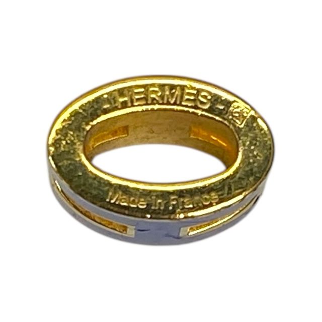 Hermes Mini Pop Ash H Necklace Pendant Top Charm Logo Gold Blue — view 6
