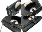 Fendi Shoulder Bag Chain Wallet Karl Lagerfeld Leather Black Silver — view 6