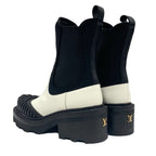 Louis Vuitton Bobur Line Boots Short Shoes Leather Fabric White Black — view 4