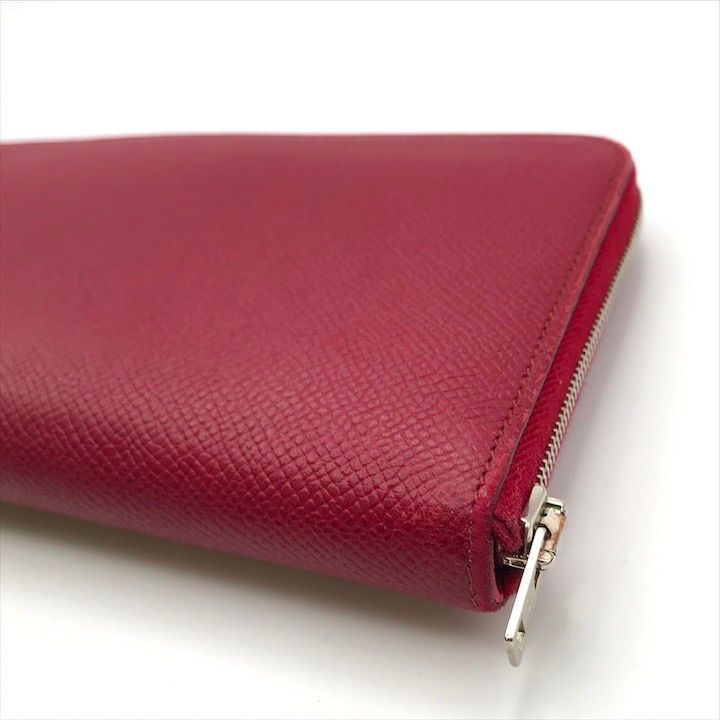 Hermes Azap Long Silk in Epsom Shikaku Rouge Wallet — view 4