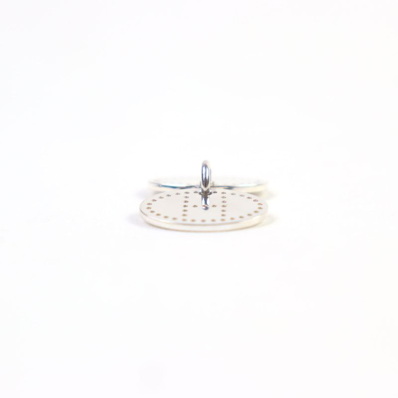 Hermes Eclipse Evelyne AG 925 H Logo Motif Perforated Oval Pendant Top Silver — view 7