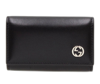 Gucci Interlocking Leather 6 Row Key Case Key Holder : Black