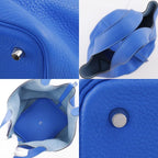 Hermes Picotin Lock MM Taurillon Clemence Blue Idylla Handbag — view 7