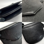 Yves Saint Laurent Logo Shoulder Bag Black Leather Vintage — view 7