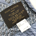Louis Vuitton Monogram Shine Echarpe Logo Mania Scarf Blue — view 5