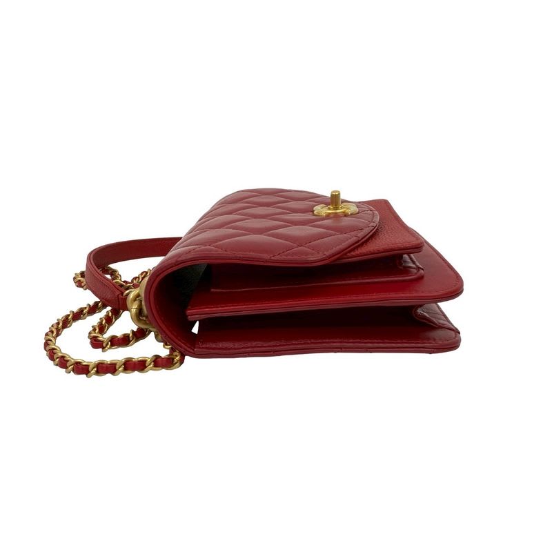 Chanel Small Flap Caviar Leather Calfskin 2-Way Hand Bag