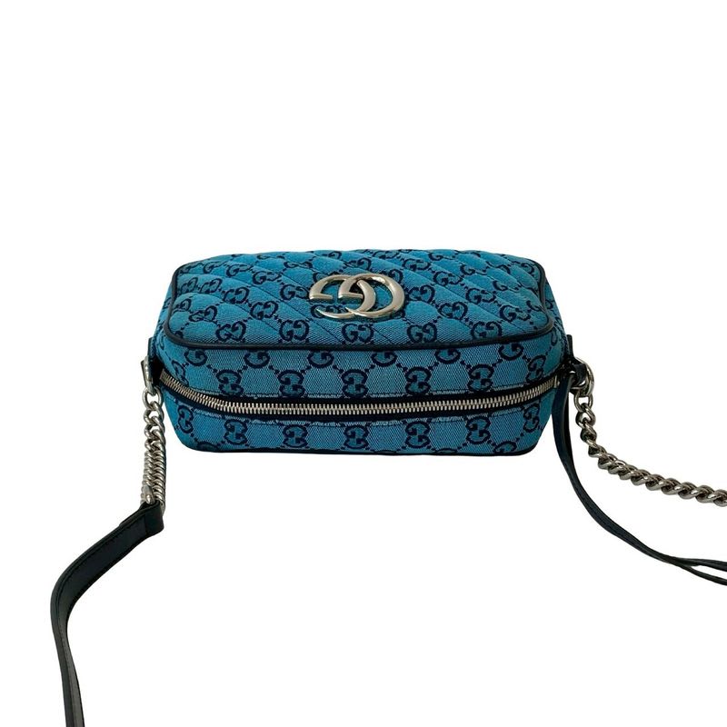 Gucci GG Marmont Canvas Leather Chain Shoulder Bag Pochette — view 5