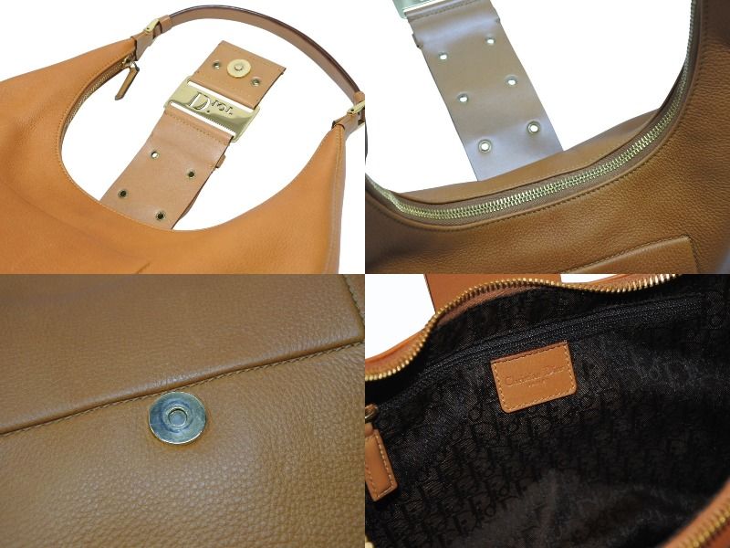Dior Galliano Era Street Chic Hobo Shoulder Bag Lambskin Brown — view 7