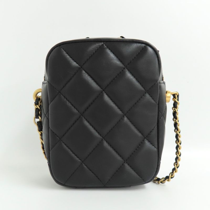 Chanel Mini Camera Case As2857 Faux Pearl Chain Shoulder Bag Lambskin — view 3
