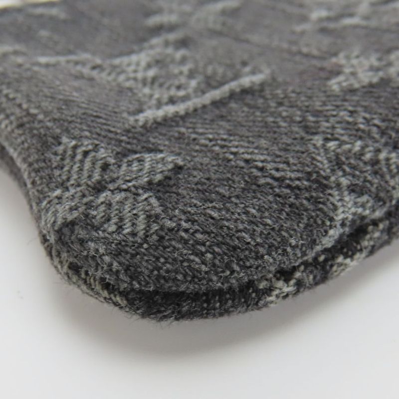 Louis Vuitton Coin Case Pochette Cles Monogram Denim Gray Black — view 4