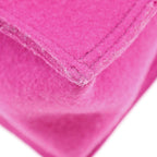 Saint Laurent Felt and Leather Pink Tote Bag — view 7