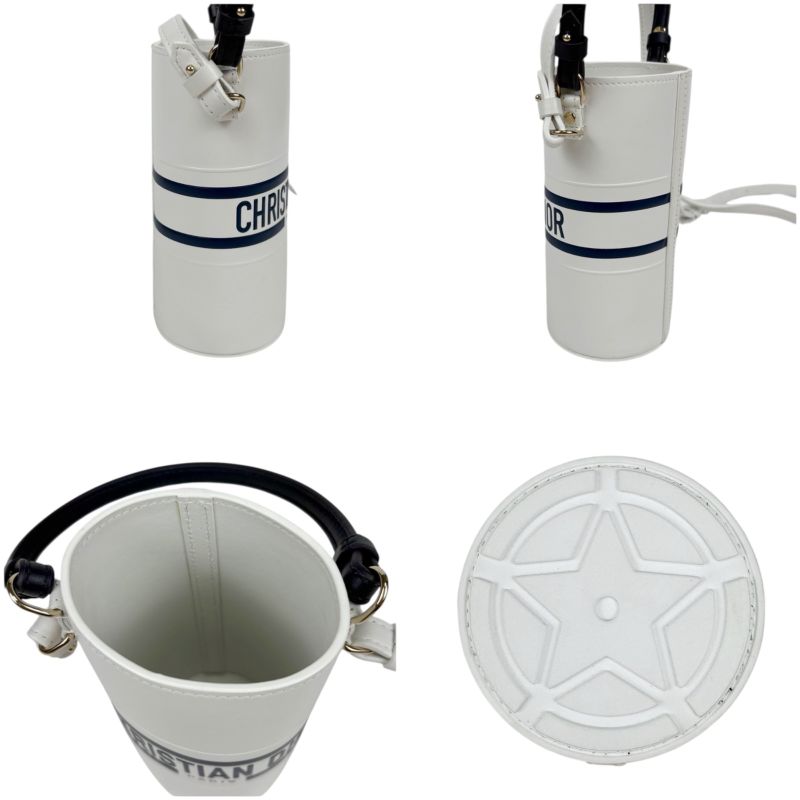 Christian Dior Bottle Holder 2-Way Mini Shoulder Bag Navy White — view 6