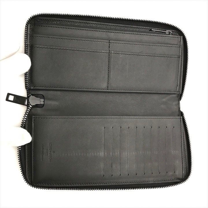 Louis Vuitton Taurillon Leather Zippy Wallet Vertical Black — view 7
