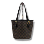 Celine Bucket Shape Tote Bag Black Macadam Pattern Leather — view 2